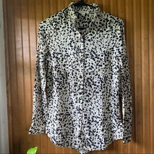 Beach Lunch Lounge Animal Print Buttoned Blouse Women's Sz XS
